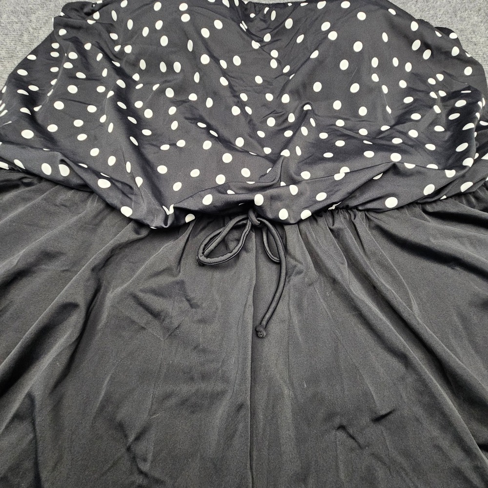 Swim Solutions Romper 22W Black Polka Dot Tummy Control Thigh Minimizer Swimsuit - Picture 3 of 9
